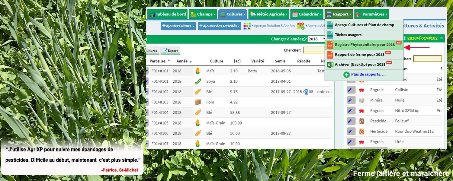 Registre Phytosanitaire Excel gratuit