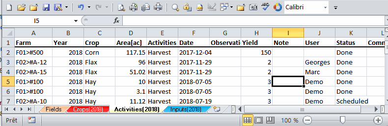 Free Crop Planning Software like excel